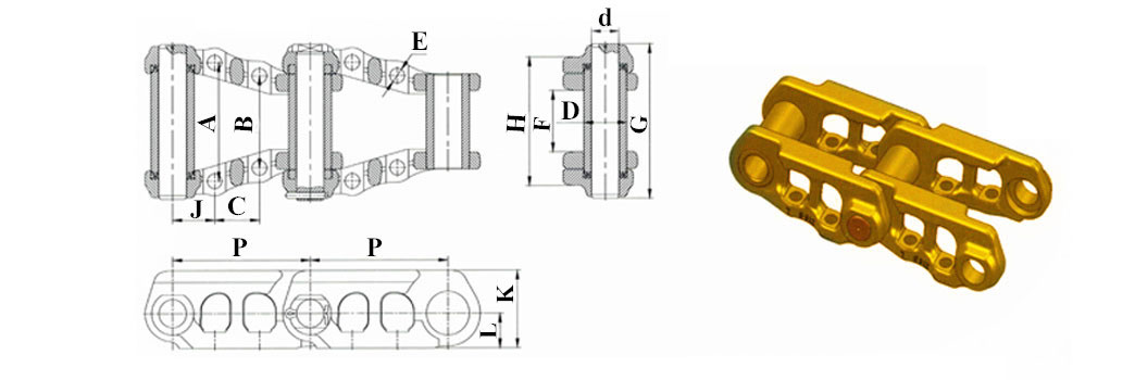 CAT330 graafmachine-rupsverbinding